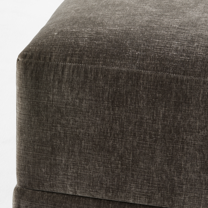 Faible Grey Performance Velvet Deep Depth Ottoman - image 4 of 6