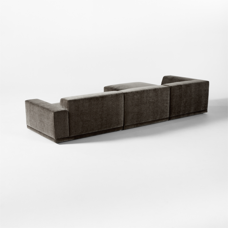 Faible 4-Piece Grey Performance Velvet Deep Depth Sectional Sofa with Right-Arm - image 7 of 14