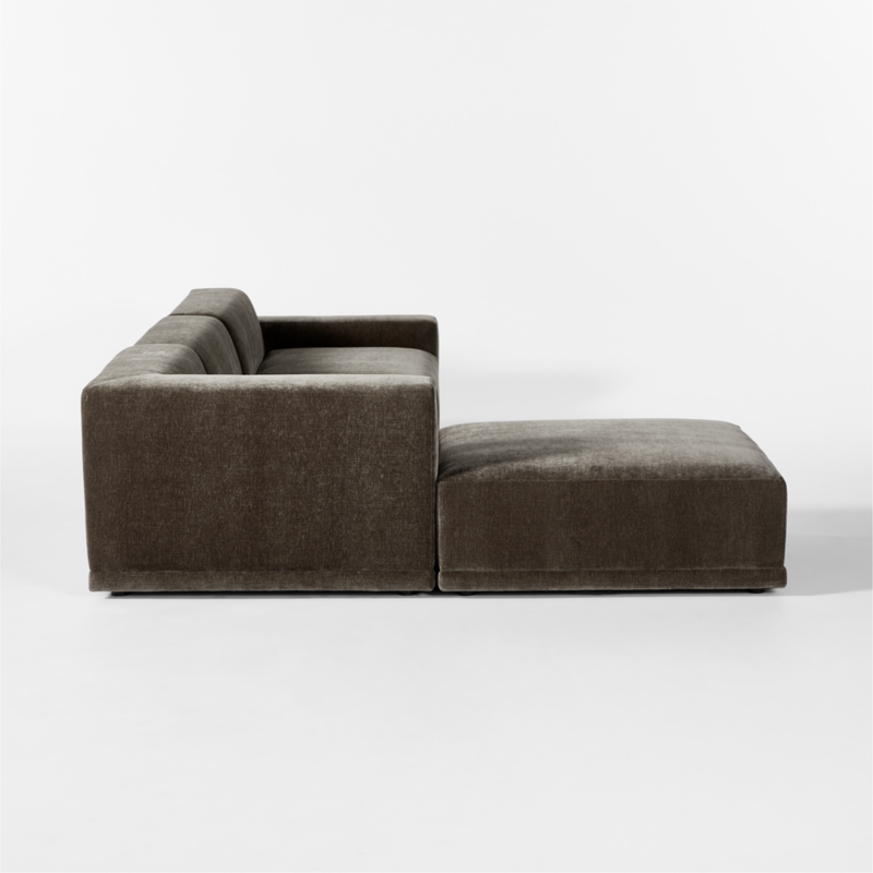 Faible 4-Piece Grey Performance Velvet Deep Depth Sectional Sofa with Right-Arm - image 6 of 14