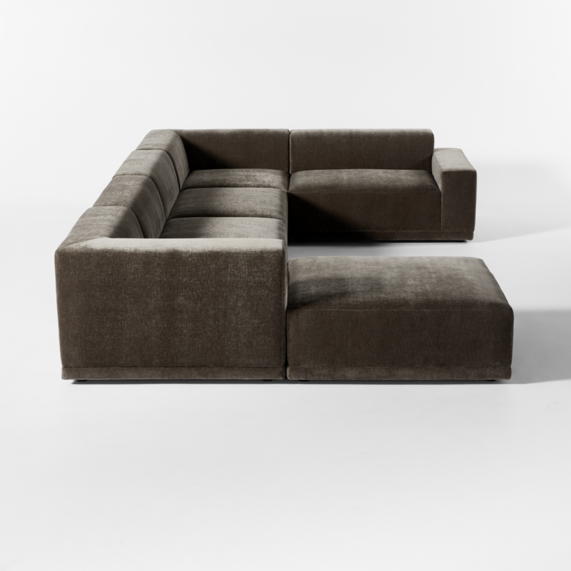 Faible 6-Piece U-Shaped Grey Performance Velvet Deep Depth Sectional Sofa with Right-Arm - image 6 of 14