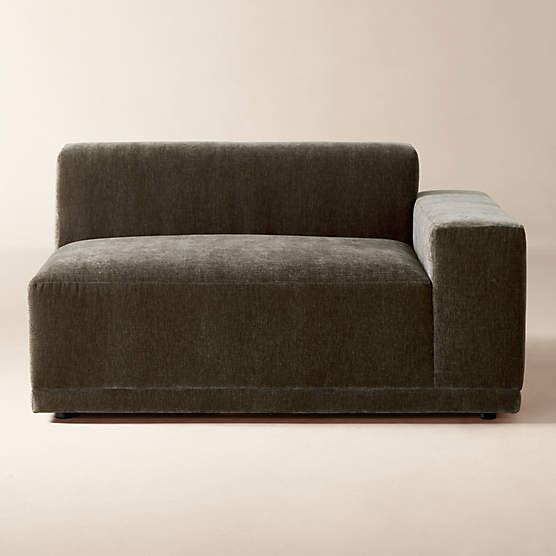 Faible Grey Performance Velvet Deep Depth Right-Arm Chair