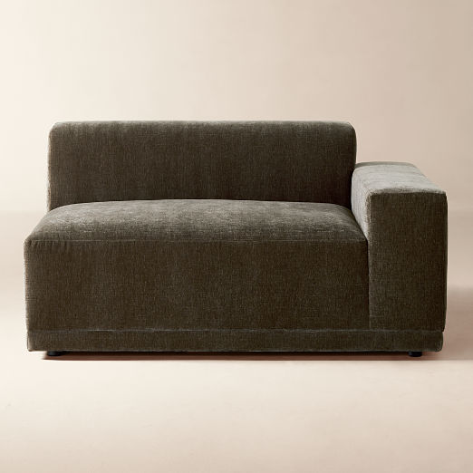 Faible Grey Performance Velvet Deep Depth Right-Arm Chair