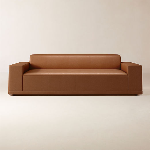 Faible Brown Leather Deep Depth Sofa