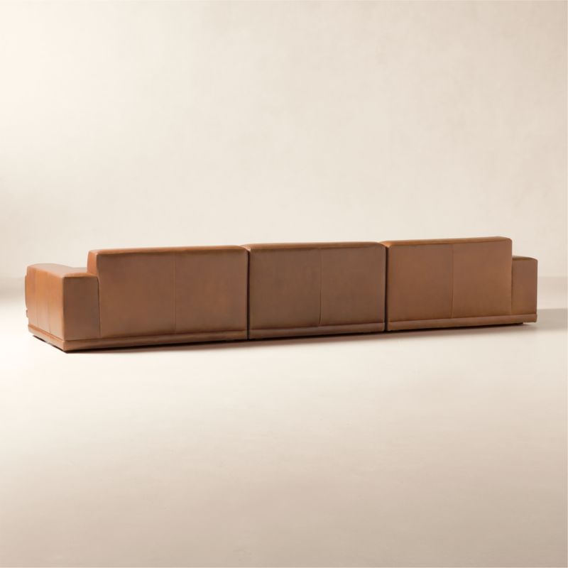 Faible Deep Depth 4-Piece Leather Sectional Sofa - image 4 of 7