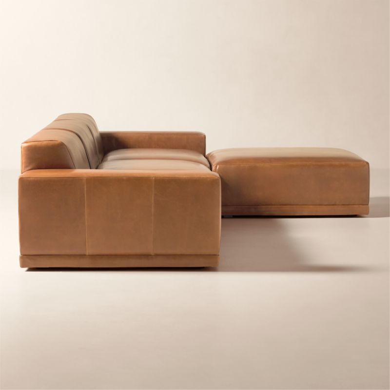 Faible Deep Depth 4-Piece Leather Sectional Sofa - image 3 of 7
