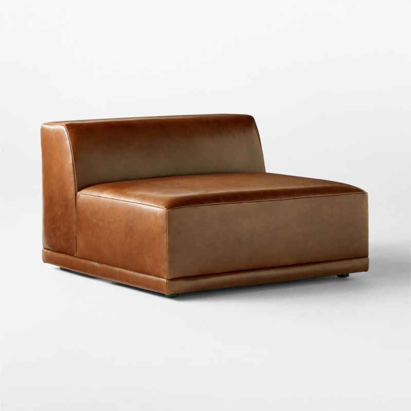 Faible Brown Leather Armless Chair Reviews CB2