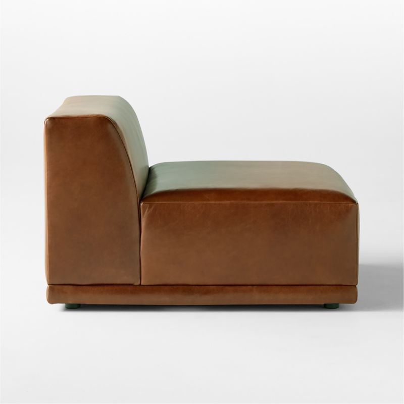 Faible Brown Leather Armless Chair - image 4 of 10