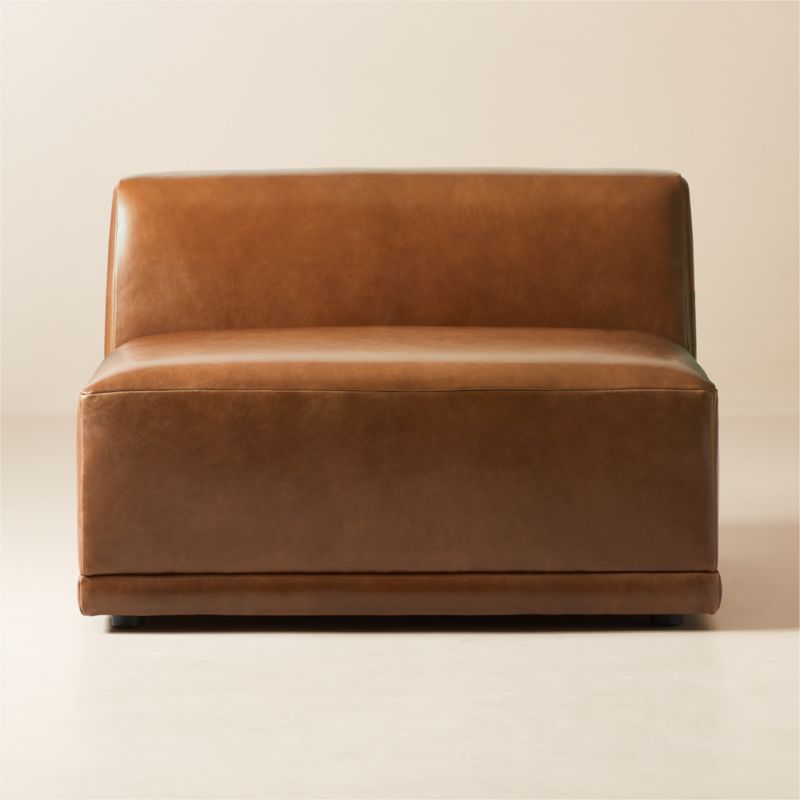 Faible Brown Leather Armless Chair - image 0 of 10