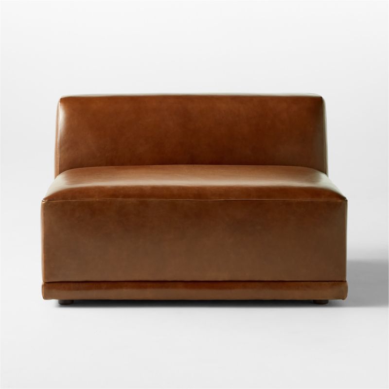 Faible Brown Leather Armless Chair - image 2 of 10