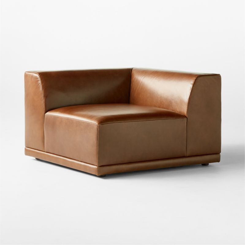 Faible Brown Leather Corner Chair - image 3 of 10