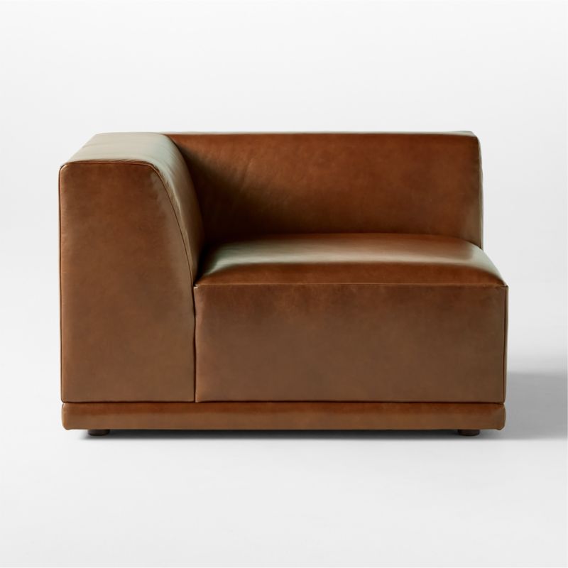 Faible Brown Leather Corner Chair - image 4 of 10