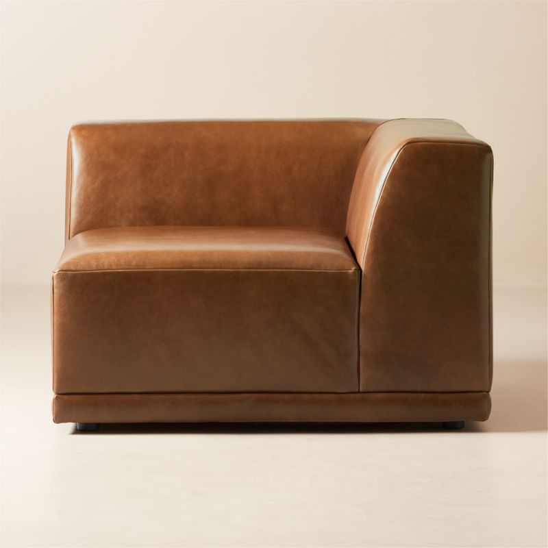 Faible Brown Leather Corner Chair - image 0 of 10