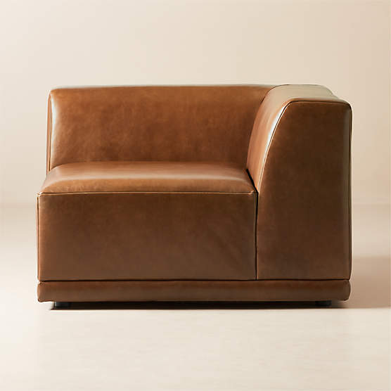 Faible Brown Leather Corner Chair