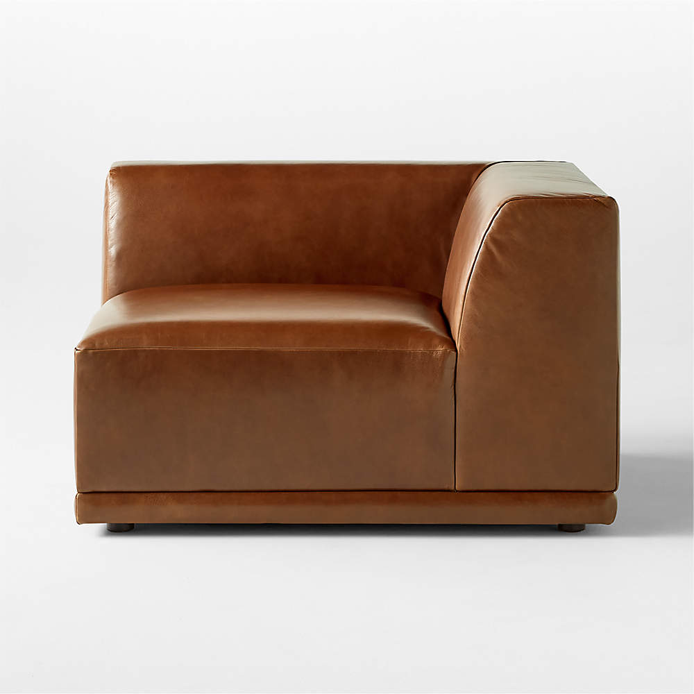 Brown leather best sale corner chair