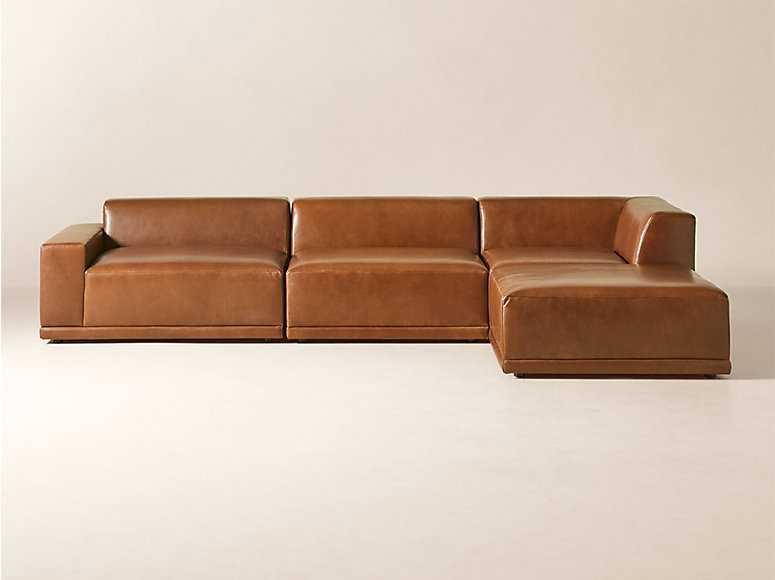 Faible Leather Deep Depth Sectional Collection