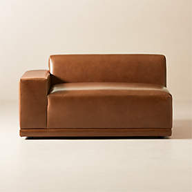 Leather ottoman cb2 hotsell
