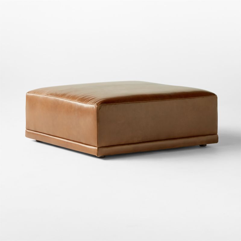 Faible Brown Leather Ottoman - image 3 of 8