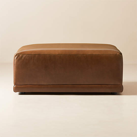 Faible Brown Leather Ottoman