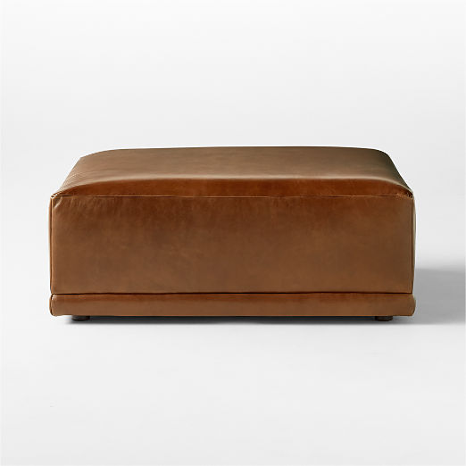 Faible Brown Leather Ottoman