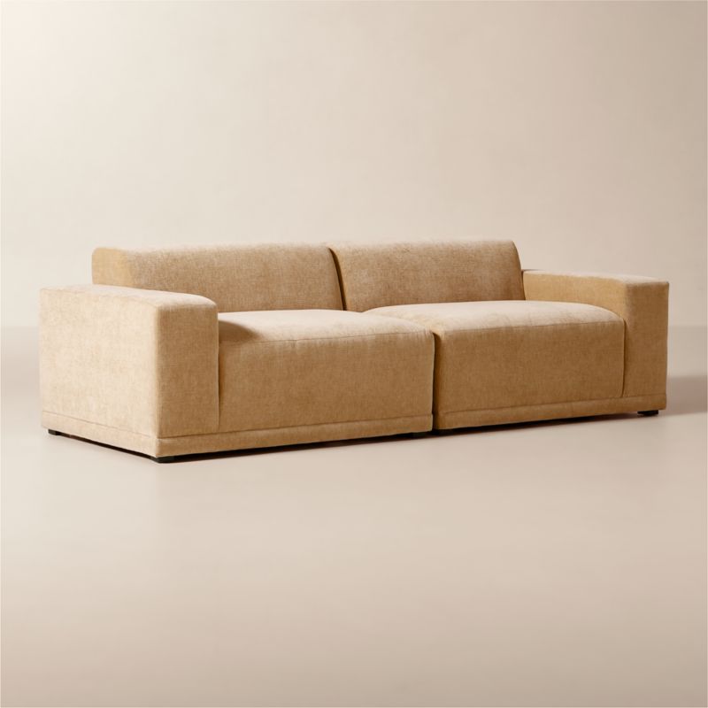 Faible 2-Piece Wheat Performance Chenille Standard Depth Sectional Sofa - image 2 of 7