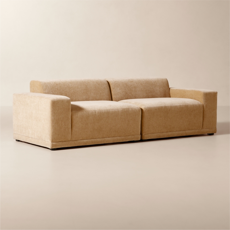 Faible 2-Piece Wheat Performance Chenille Standard Depth Sectional Sofa - image 2 of 10