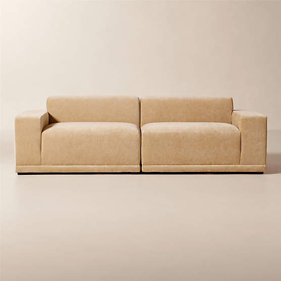 Faible 2-Piece Wheat Performance Chenille Standard Depth Sectional Sofa