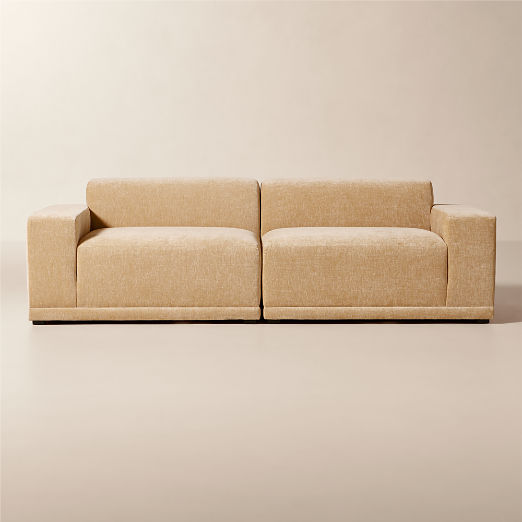 Faible 2-Piece Wheat Performance Chenille Standard Depth Sectional Sofa