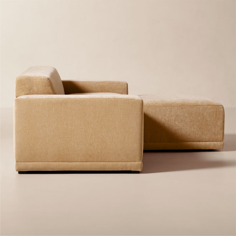 Faible 3-Piece Wheat Performance Chenille Standard Depth Sectional Sofa with Ottoman - image 3 of 7