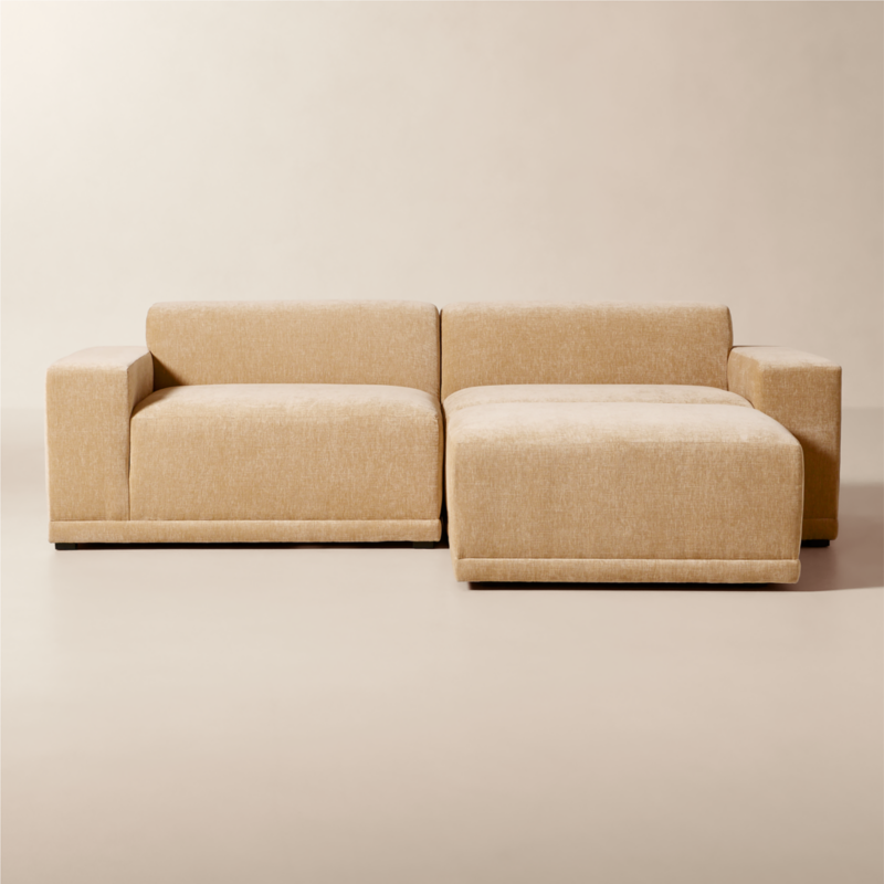 Faible 3-Piece Wheat Performance Chenille Standard Depth Sectional Sofa with Ottoman - image 0 of 10