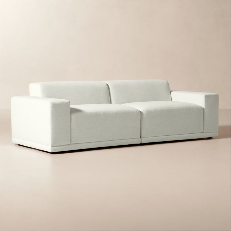 Faible 2-Piece White Performance Fabric Standard Depth Sectional Sofa - image 2 of 7
