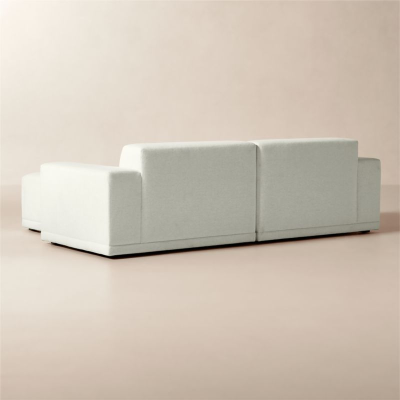 Faible 3-Piece White Performance Fabric Standard Depth Sectional Sofa with Ottoman - image 4 of 7