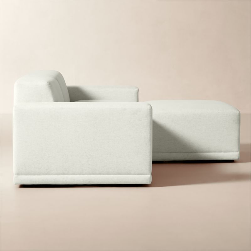 Faible 3-Piece White Performance Fabric Standard Depth Sectional Sofa with Ottoman - image 3 of 7