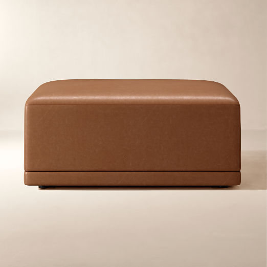 Faible Leather Standard Depth Ottoman