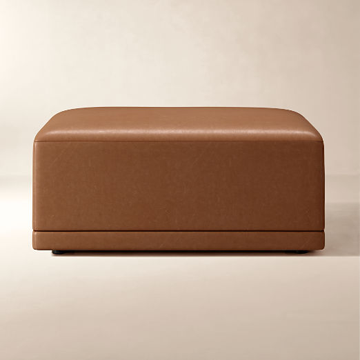 Faible Leather Standard Depth Ottoman
