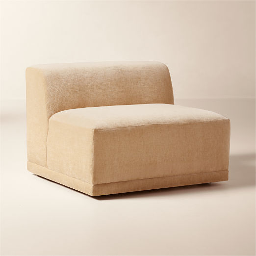 Faible Wheat Performance Velvet Standard Depth Armless Chair