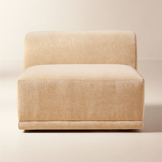 Faible Wheat Performance Velvet Standard Depth Armless Chair