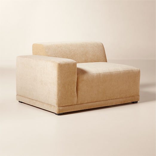 Faible Wheat Performance Velvet Standard Depth Left-Arm Chair