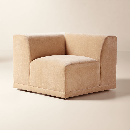 Faible Standard Depth Wheat Performance Velvet Corner Chair