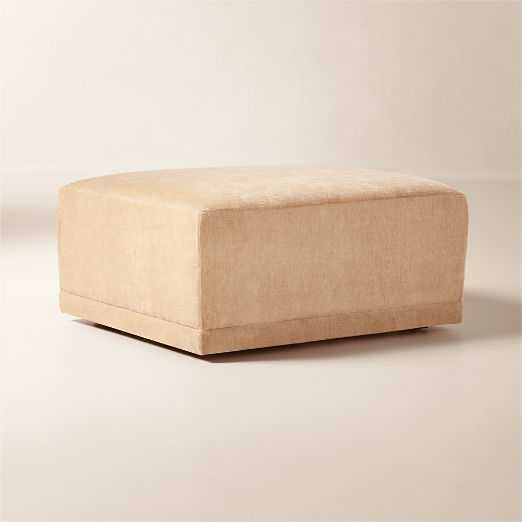 Faible Standard Depth Wheat Performance Chenille Ottoman