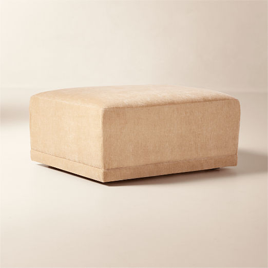 Faible Standard Depth Wheat Performance Velvet Ottoman