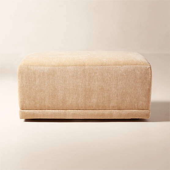 Faible Standard Depth Wheat Performance Velvet Ottoman