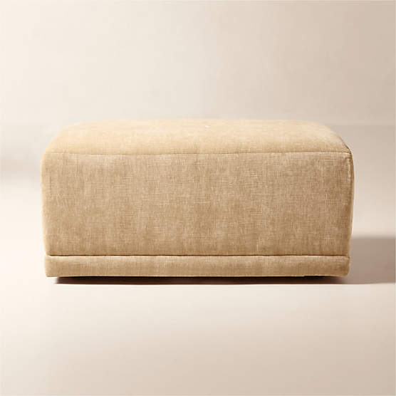 Faible Standard Depth Wheat Performance Chenille Ottoman