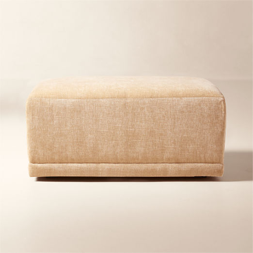 Faible Standard Depth Wheat Performance Velvet Ottoman