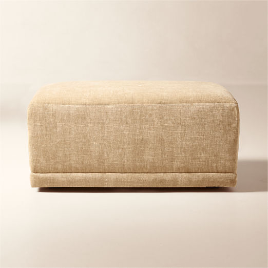Faible Standard Depth Wheat Performance Chenille Ottoman
