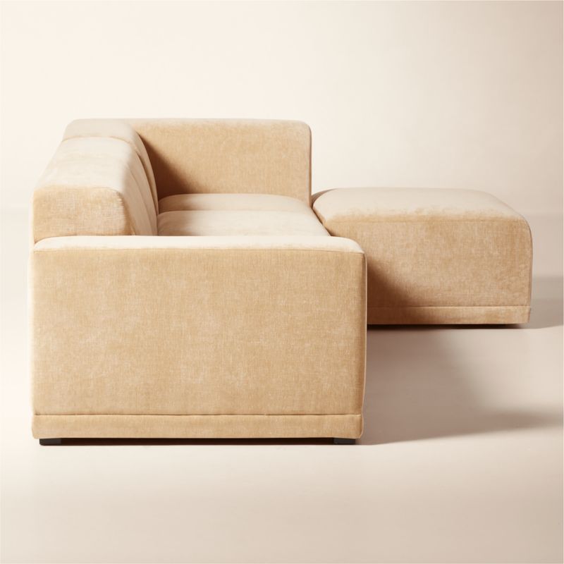 Faible 4-Piece Modular Left-Arm Wheat Performance Velvet Standard Depth Sectional Sofa - image 4 of 12