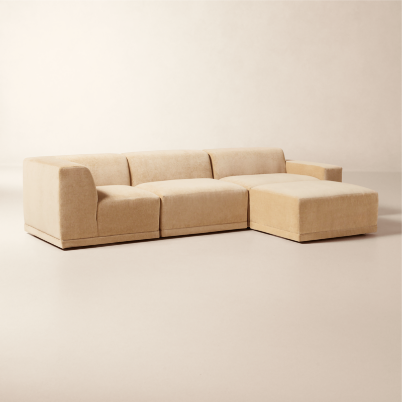 Faible 4-Piece Modular Right-Arm Wheat Performance Chenille Standard Depth Sectional Sofa - image 3 of 13