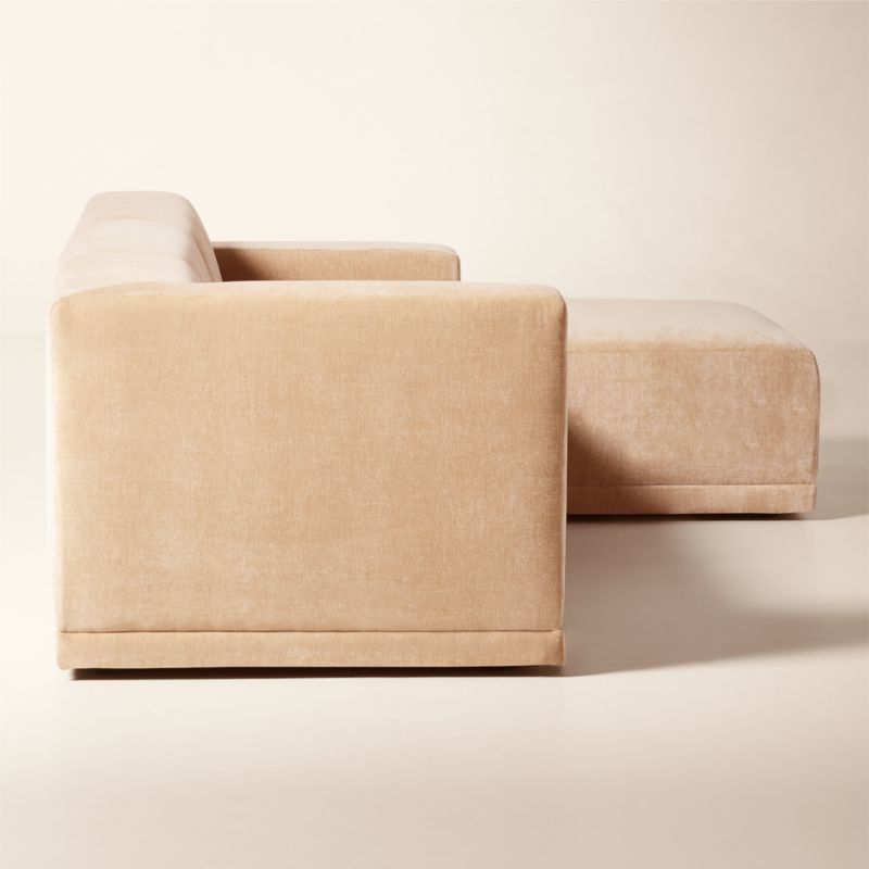 Faible 4-Piece Modular Right-Arm Wheat Performance Velvet Standard Depth Sectional Sofa - image 4 of 12