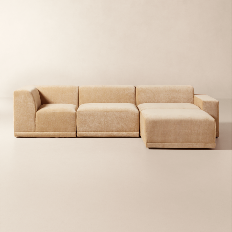 Faible 4-Piece Modular Right-Arm Wheat Performance Chenille Standard Depth Sectional Sofa - image 0 of 13