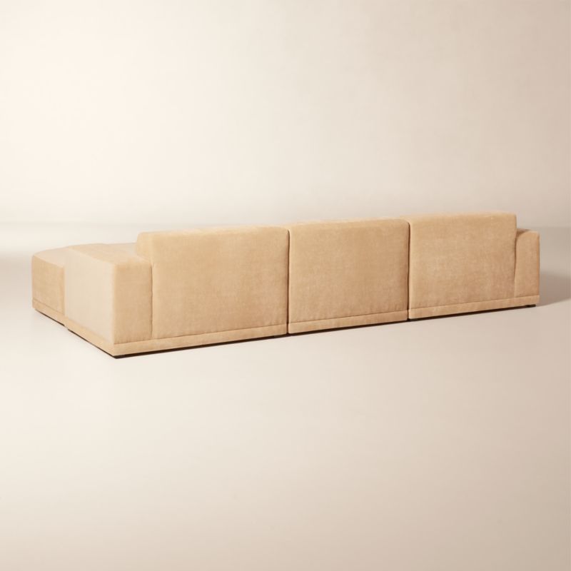 Faible 4-Piece Modular Wheat Performance Velvet Standard Depth Sectional Sofa - image 4 of 9