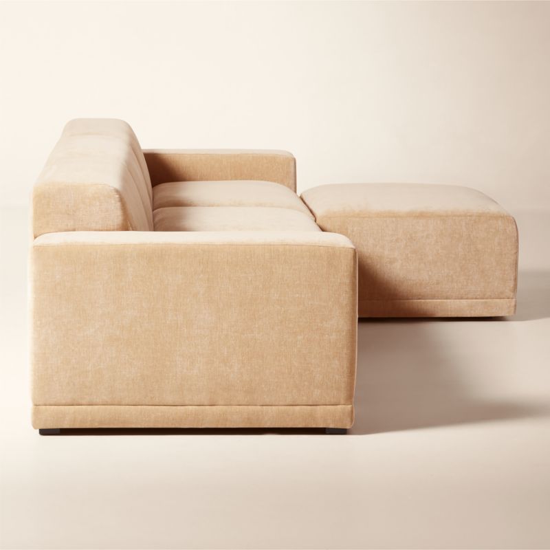 Faible 4-Piece Modular Wheat Performance Velvet Standard Depth Sectional Sofa - image 3 of 9